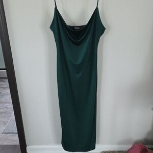 Lulu's Dark Green Strapless Dress